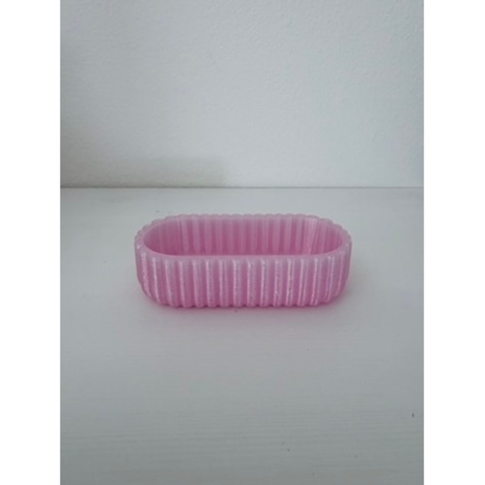 Pink Scalloped Oval Vanity Tray Pink Minimalist Decor Women
